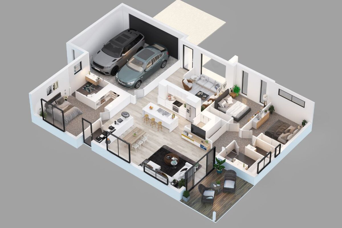 3D Floor Plan Rendering