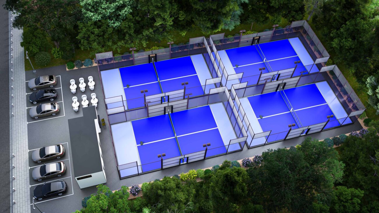 Padel Court 3D Rendering