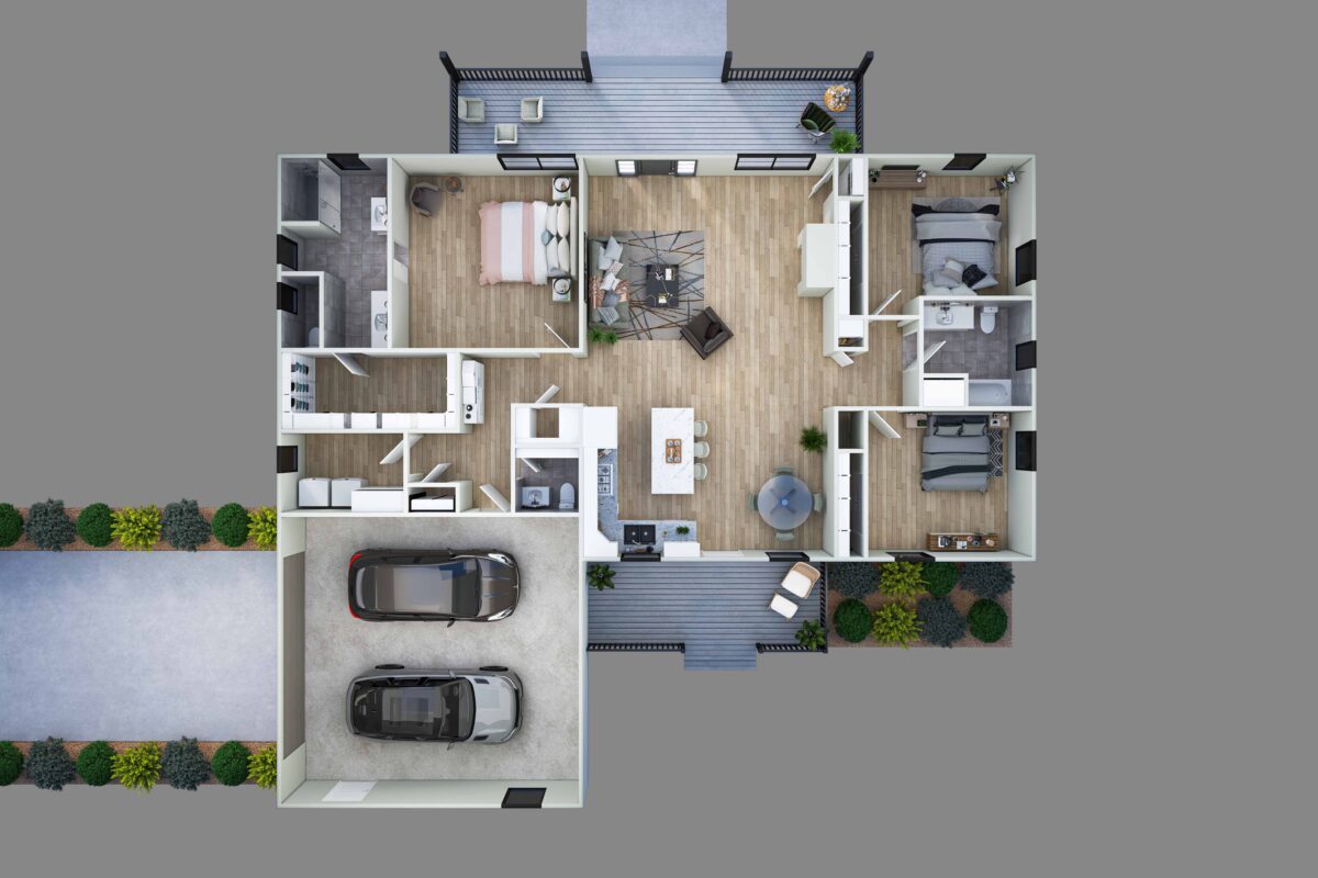 Single House 3D Floor Plan Rendering